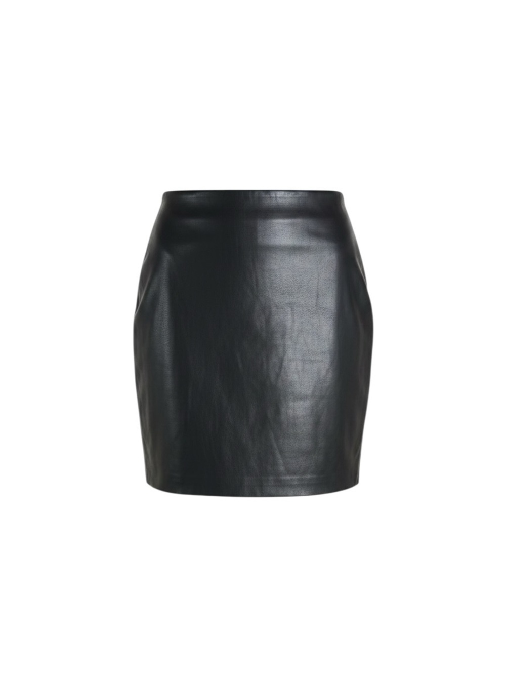 Zapelle Custom Black Faux Leather Pencil Skirt, Size 18